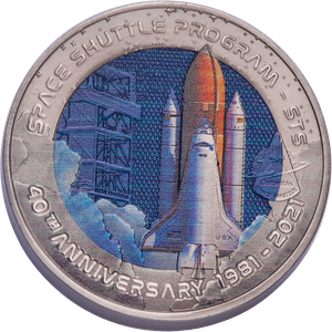 2021 Ghana 2 Cedis Titanium Space Shuttle Columbia with case Main Image