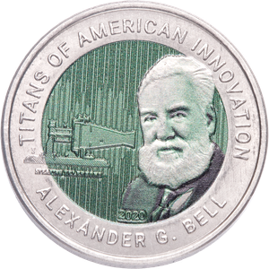 2020 Ghana Titanium 2 Cedis Titans of American Innovation - Alexander Graham Bell Main Image