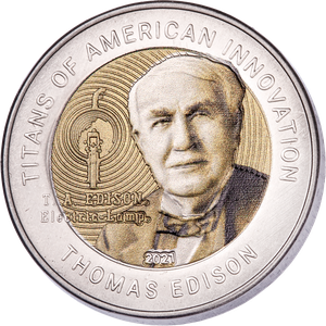 2021 Ghana Titanium 2 Cedis Titans of American Innovation - Thomas Alva Edison Main Image