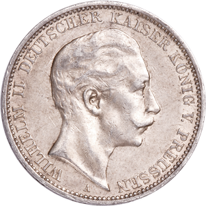 1908-1912 Prussia Silver 3 Mark coin Main Image