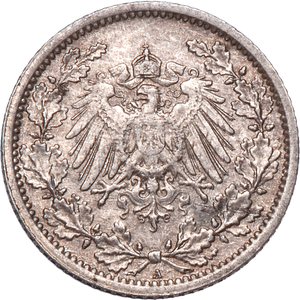 1905-1919 Germany Silver 1/2 Mark Main Image
