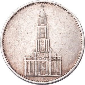 1934-1935 Germany Silver 5 Reichsmark, Potsdam Church Main Image