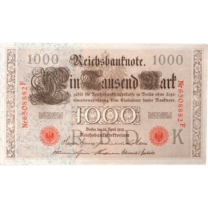 1910 Germany 1000 Marks Note Main Image