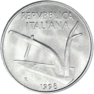 1968-1998 Italy Aluminum 10 Lire Main Image