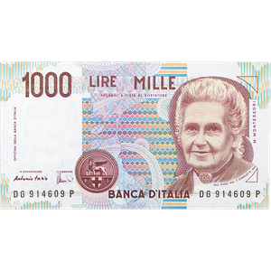 1990 Italy 1,000 Lire, P#114, Uncirculated Main Image