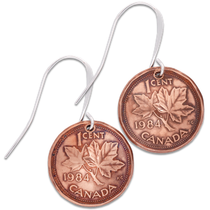 Canada 1 Cent Maple Leaf Earrings Main Image