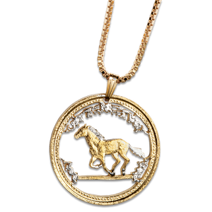 Galloping Horse Cut Coin Necklace Main Image