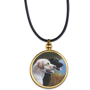 Colorized Labradors Native American Dollar Pendant Main Image