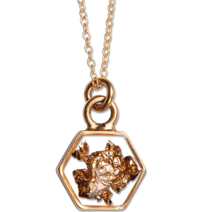 Gold Flake Hexagon Necklace with Box Main Image