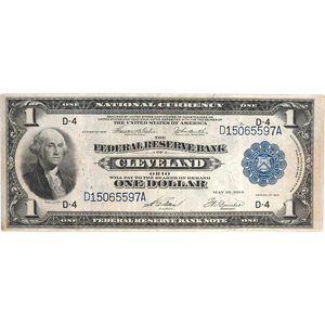 1918 $1 Federal Reserve Bank Note, Large Size Main Image