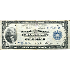 1918 $1 Federal Reserve Bank Note, Good/Very Good Main Image