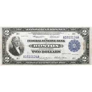 1918 $2 Federal Reserve Bank Note Main Image
