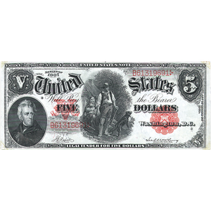 1907 $5 Legal Tender Note, Large Size Main Image