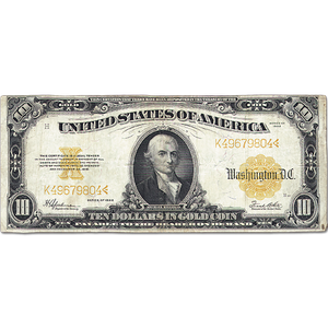 1907-1922 $10 Large-Size Gold Certificate, Fine Main Image