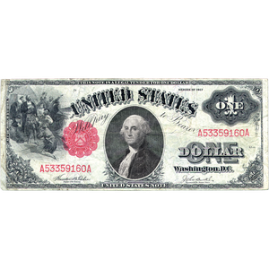 Series 1917 $1 Large-Size Legal Tender Note VG Main Image