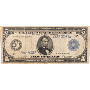 1914 $5 Large-Size Federal Reserve Note Main Image