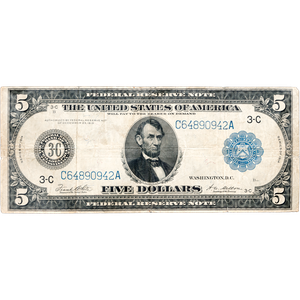 1914 $5 Large-Size Federal Reserve Note Main Image