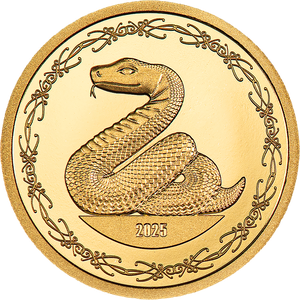 2025 Mongolia .5 gram Gold Lunar Year of the Snake 1000 Togrog Main Image
