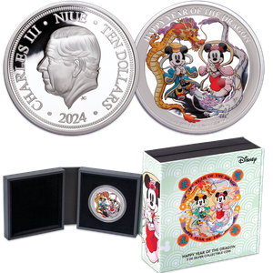2024 Niue 3 oz. Silver $10 Disney Mickey and Minnie Year of the Dragon Main Image