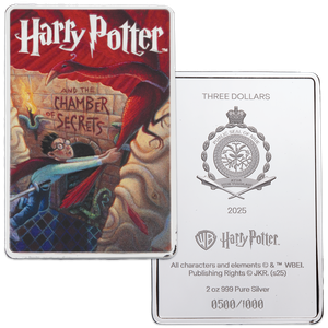 2025 Niue 2 oz. Silver $3 Harry Potter and the Chamber of Secrets Book Cover Main Image