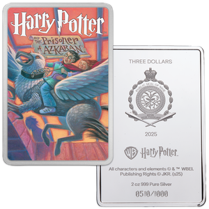 2025 Niue 2 oz. Silver $3 Harry Potter and the Prisoner of Azkaban Book Cover Main Image
