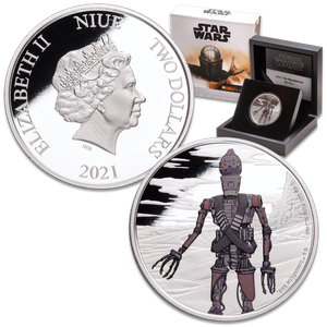 2021 Niue 1 oz. Silver $2 Mandalorian IG-11 Assassin Droid Main Image