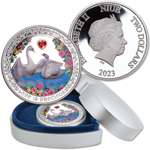 2023 Niue 1 oz. Silver $2 Love is Precious Swans Main Image