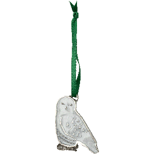 Snowy Owl Pewter Ornament Main Image