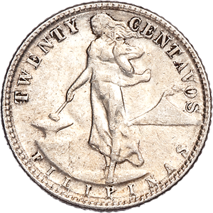 1937-1945 Philippines Silver 20 Centavos Main Image