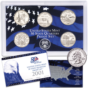2001-S U.S. Mint Statehood Quarters Clad Proof Set Main Image