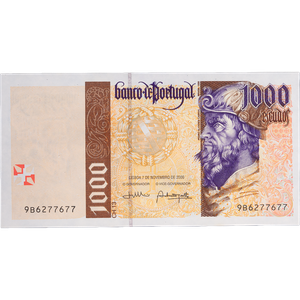 2000 Portugal 1,000 Escudos Note Main Image