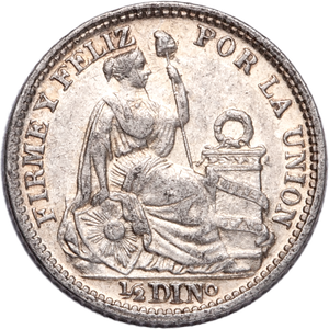 1893-1917 Peru Silver 1/2 Dinero Main Image