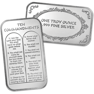 1 oz. Silver Ten Commandments Bar Main Image