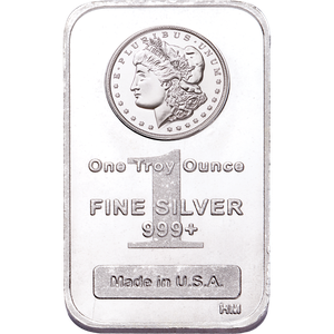 1 oz. Silver Bar - Morgan Dollar Design Main Image