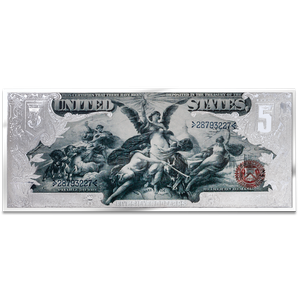 4 oz. Silver Bar - 1896 Educational Note Main Image