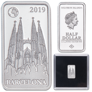 2019 Solomon Islands Silver 50 Cents Famous Landmarks - Barcelona, Spain Main Image