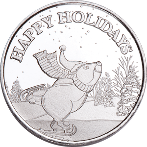 Happy Holidays Silver Round Main Image
