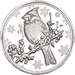 Season’s Greetings Cardinal 1/4 oz. Silver Round Main Image