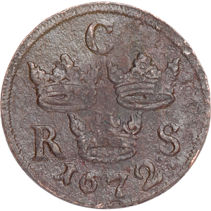 1666-1686 Sweden Copper 1/6 Ore Main Image