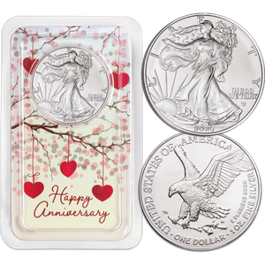 2024 American Silver Eagle in Happy Anniversary Showpak Main Image