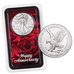 2025 American Silver Eagle in Happy Anniversary Showpak Main Image