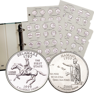 1999-2008 Complete P&D Statehood Quarter Set with Album Main Image
