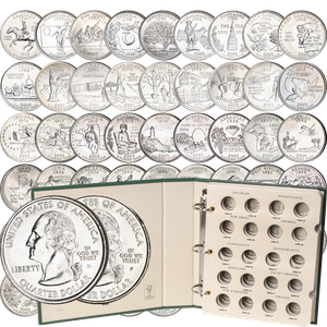 1999-2009 P&D Statehood, D.C. & U.S. Territories Quarter Set (112 coins) with Album Main Image