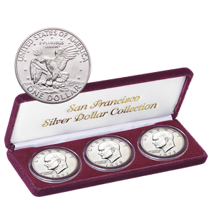 1971S-1973S 40% Silver Eisenhower Dollar Set (3 coins), Uncirculated Main Image