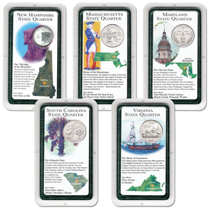 All Five 2000 Statehood Quarter Showpaks Main Image