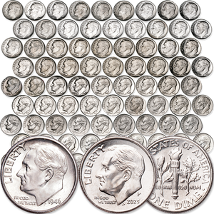 1946-2023 Complete Roosevelt Dime Year Set Main Image