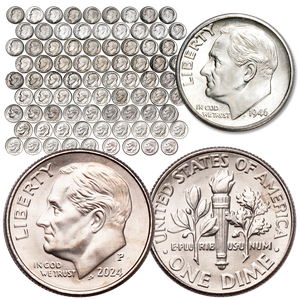 1946-2024 Complete Roosevelt Dime Year Set Main Image