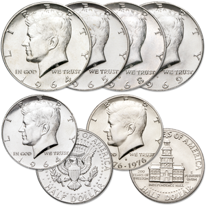 1964-1976 Silver Kennedy Half Dollar Collection (6 coins) Main Image