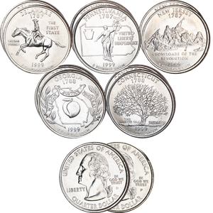 1999 P&D Statehood Quarter Year Set (10 coins) Main Image