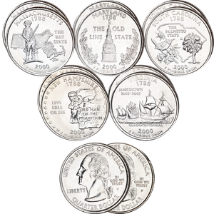 2000 P&D Statehood Quarter Year Set (10 coins) Main Image